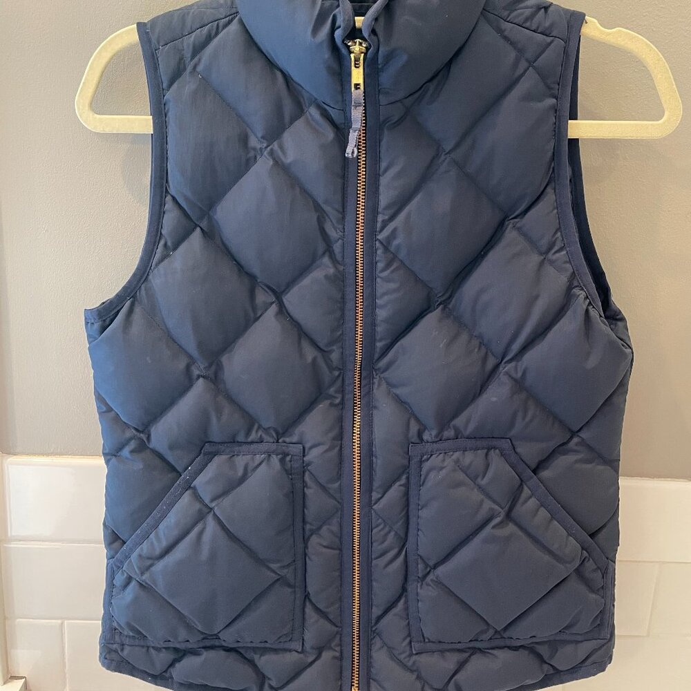 J. Crew Women's Navy Quilted Puffer Vest | XS